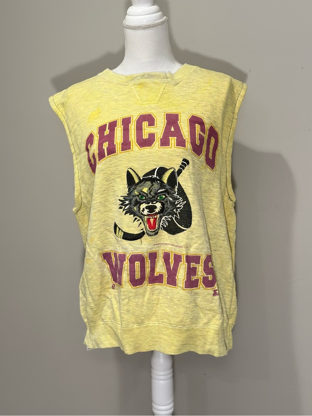 Vintage Starter Chicago Wolves Sleeveless Sweatshirt NWT M